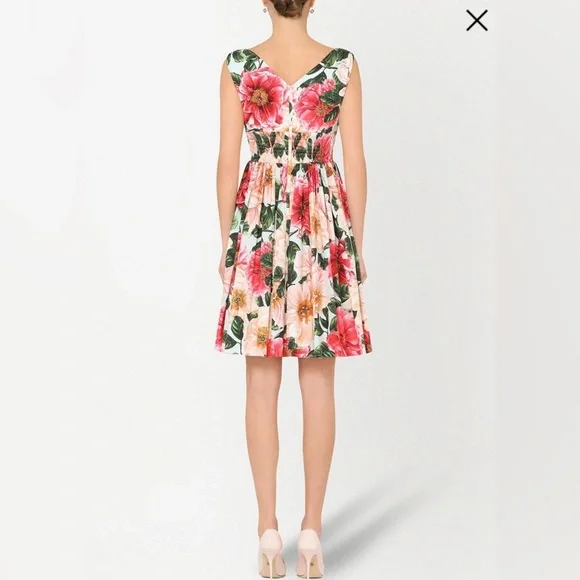 Dolce & Gabanna Floral V-Neck Cotton Sundress - Picture 5 of 14
